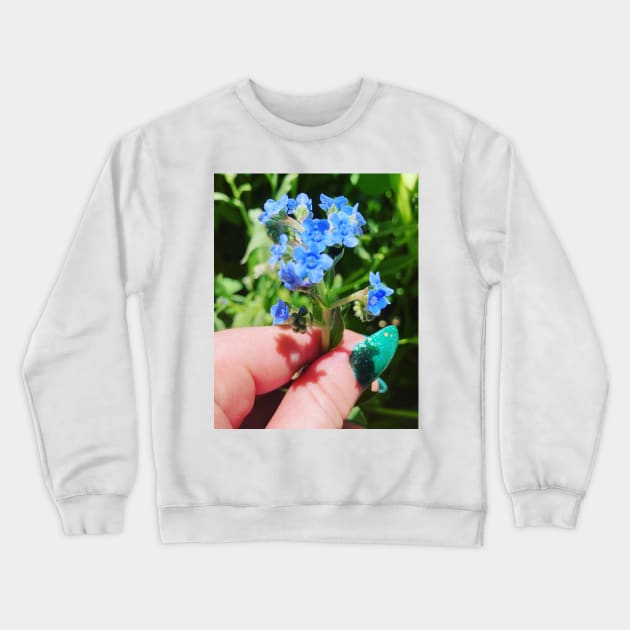 Blue Flowers Crewneck Sweatshirt by DarkAngel1200